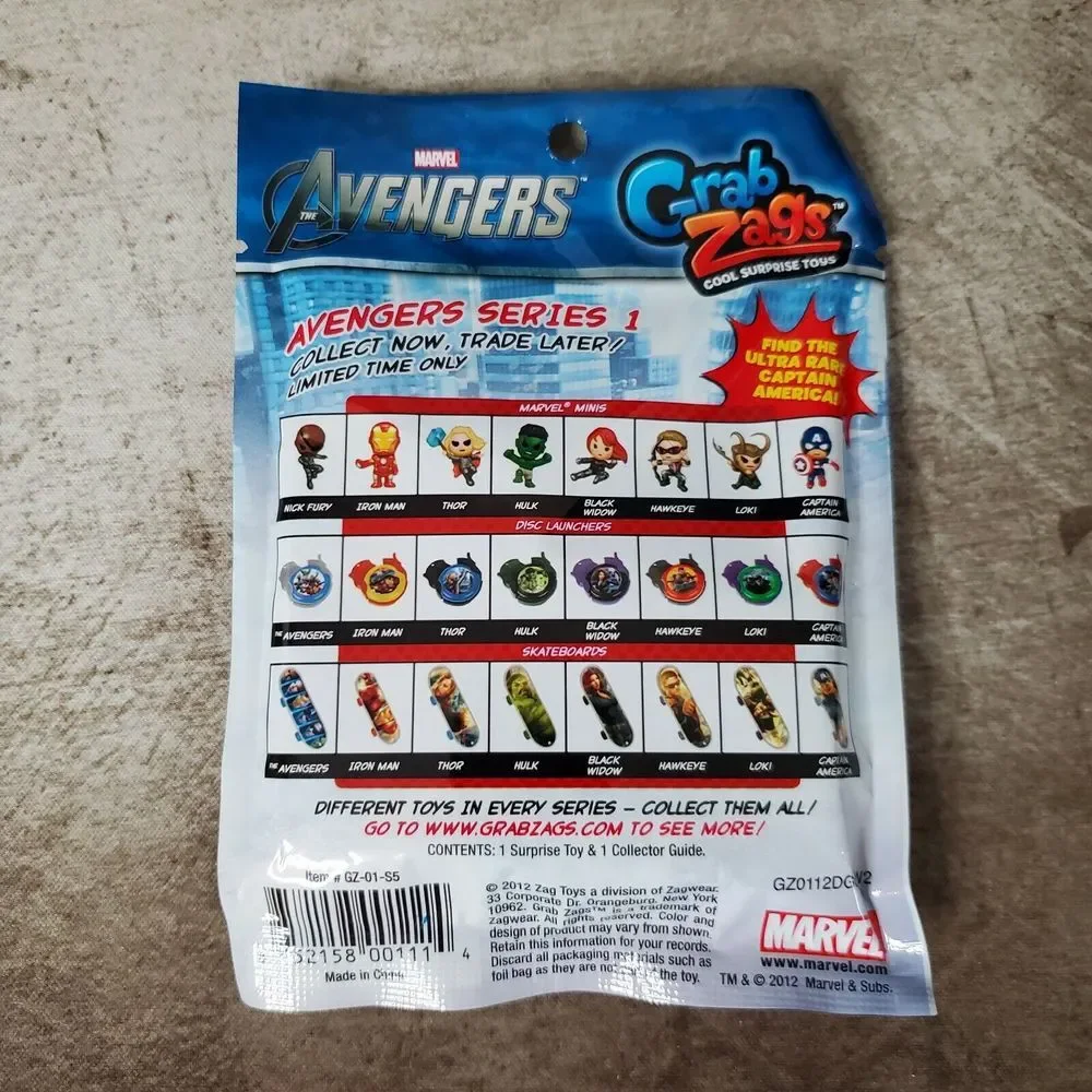 2012 Marvel Avengers Superheros Grab‎ Zags Toy Mystery Surprise - Series 1
